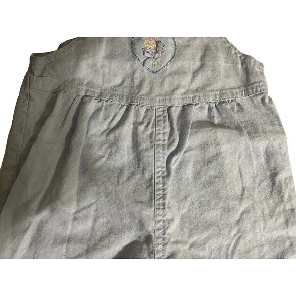 Carter s Light Blue Linen Blend Overalls Floral Girl Size Medium 6 Months Baby - Picture 13 of 16